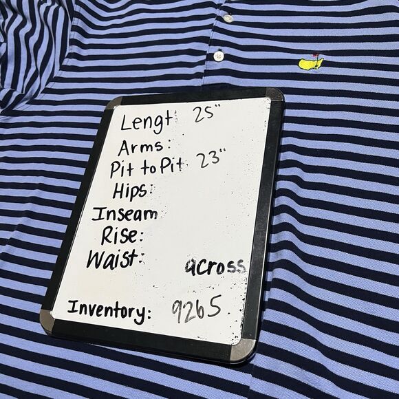 Masters Collection Men’s Large Blue Striped Golf Polo Shirt Pima Cotton Two-Ply - Picture 8 of 8
